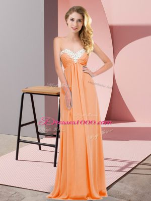 Glamorous Orange Red Party Dress for Girls Prom and Party with Ruching Sweetheart Sleeveless Lace Up