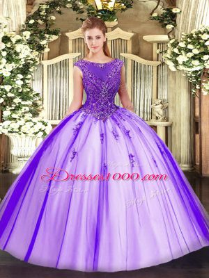 Sweet Sleeveless Zipper Floor Length Beading and Appliques Quinceanera Gowns