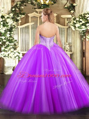 Romantic Coral Red Sleeveless Beading Floor Length Quince Ball Gowns