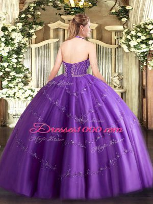 Floor Length Wine Red Quinceanera Gowns Tulle Sleeveless Beading and Appliques