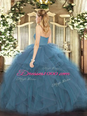 Sumptuous Wine Red Ball Gowns Tulle Sweetheart Sleeveless Ruffles Floor Length Zipper Sweet 16 Dress