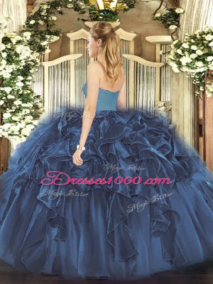 Discount Fuchsia Sleeveless Floor Length Ruffles Zipper 15 Quinceanera Dress