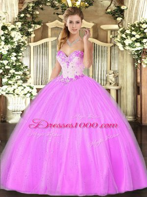 Delicate Sleeveless Beading Lace Up Quinceanera Gown