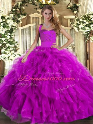 Simple Halter Top Sleeveless Tulle 15th Birthday Dress Ruffles Lace Up