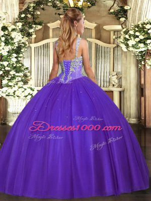 Glorious Sleeveless Lace Up Floor Length Beading Quinceanera Dress