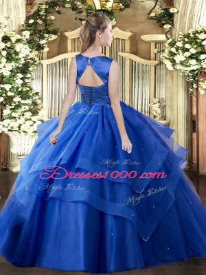 Sleeveless Ruffled Layers Lace Up 15 Quinceanera Dress