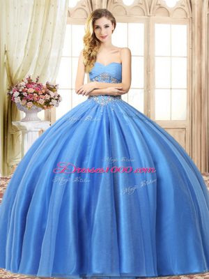 Sleeveless Lace Up Floor Length Beading Vestidos de Quinceanera