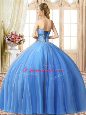 Sleeveless Lace Up Floor Length Beading Vestidos de Quinceanera