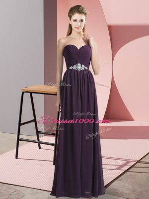 Hot Sale Sweetheart Sleeveless Chiffon Prom Dresses Beading Lace Up
