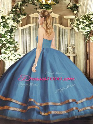 Ideal Brown Zipper 15th Birthday Dress Ruffled Layers Sleeveless Floor Length