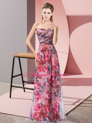 Sexy Multi-color Zipper Sweetheart Pattern Chiffon Sleeveless