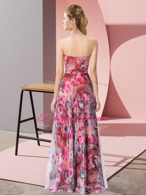 Sexy Multi-color Zipper Sweetheart Pattern Chiffon Sleeveless