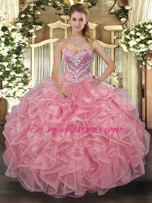 Dynamic Tulle Sleeveless Floor Length Quince Ball Gowns and Beading
