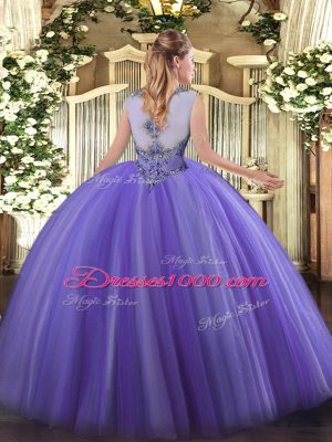 Top Selling Floor Length Red Sweet 16 Quinceanera Dress Tulle Sleeveless Beading