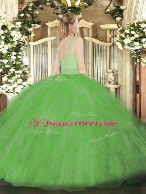 Elegant Ball Gowns Sweet 16 Dresses Wine Red Straps Tulle Sleeveless Floor Length Zipper