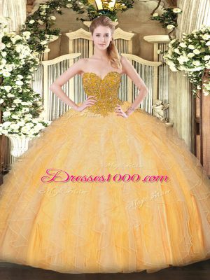 Flirting Floor Length Ball Gowns Sleeveless Orange Sweet 16 Quinceanera Dress Lace Up