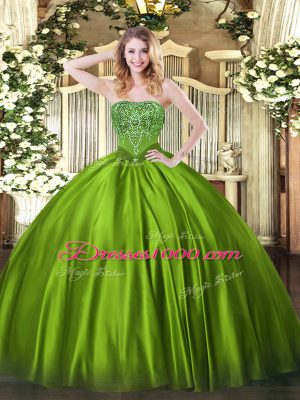 Fancy Sleeveless Lace Up Floor Length Beading Quince Ball Gowns