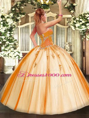 Tulle Sweetheart Sleeveless Lace Up Beading 15th Birthday Dress in Fuchsia