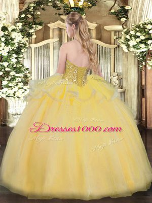 Floor Length Orange Red Sweet 16 Dress Sweetheart Sleeveless Lace Up