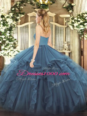 Tulle Sweetheart Sleeveless Zipper Ruffles Vestidos de Quinceanera in Green