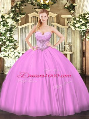 Cheap Ball Gowns Ball Gown Prom Dress Lilac Sweetheart Satin Sleeveless Floor Length Lace Up