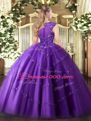 Best Scoop Zipper Beading and Appliques Sweet 16 Quinceanera Dress Sleeveless