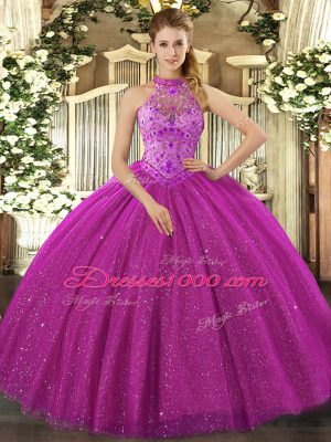 Spectacular Tulle Sleeveless Floor Length Vestidos de Quinceanera and Beading and Embroidery