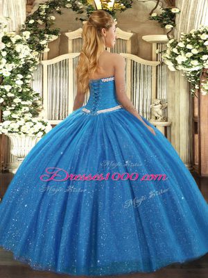 Vintage Sweetheart Sleeveless Tulle Quinceanera Dresses Appliques Lace Up