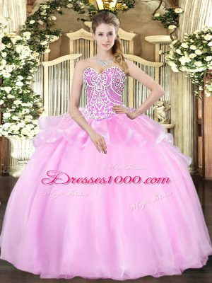 Eye-catching Sleeveless Beading Lace Up Quinceanera Gowns