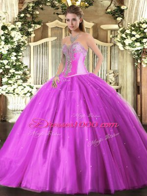 Customized Floor Length Ball Gowns Sleeveless Lilac Sweet 16 Dress Lace Up