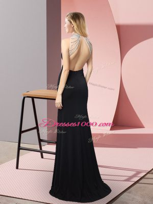 Floor Length Column/Sheath Sleeveless Black Casual Dresses Backless