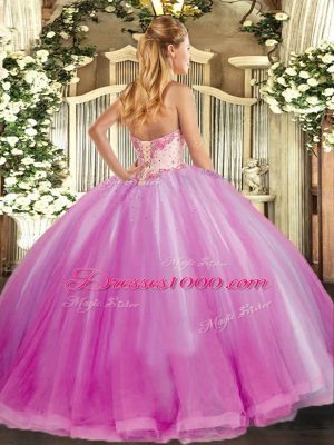 Blue Sleeveless Floor Length Beading and Ruffles Lace Up Ball Gown Prom Dress