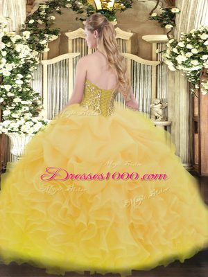 Custom Fit Fuchsia Lace Up Vestidos de Quinceanera Beading and Ruffles Sleeveless Floor Length