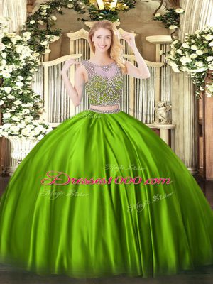 Sleeveless Lace Up Floor Length Beading Quinceanera Dresses