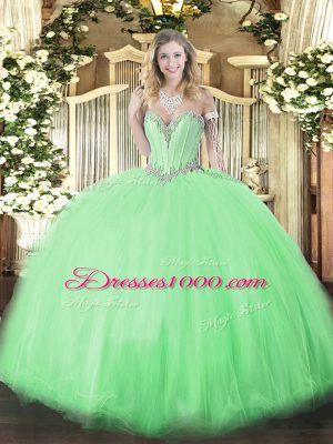 Gorgeous Sweetheart Lace Up Beading 15th Birthday Dress Sleeveless