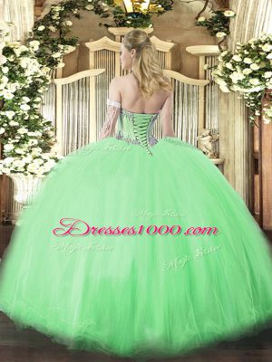 Gorgeous Sweetheart Lace Up Beading 15th Birthday Dress Sleeveless