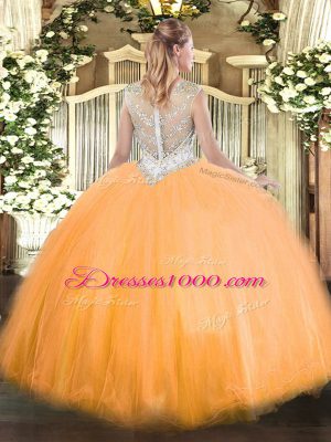 Fantastic Yellow Green Scoop Neckline Beading Quinceanera Dresses Sleeveless Zipper