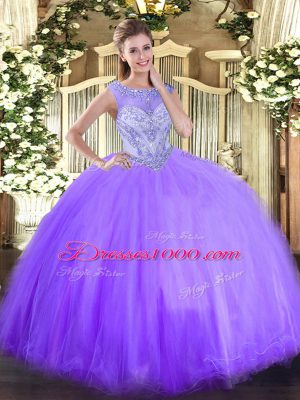 Sleeveless Beading Zipper 15th Birthday Dress