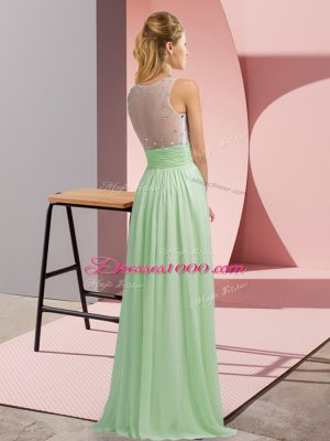 Glittering Sleeveless Side Zipper Floor Length Beading Custom Made