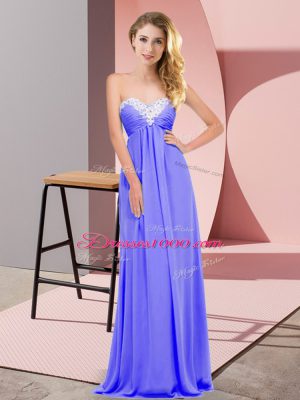 Floor Length Lace Up Dress for Prom Lavender for Prom and Party with Ruching