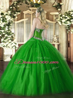 Sleeveless Beading Lace Up Quinceanera Gowns