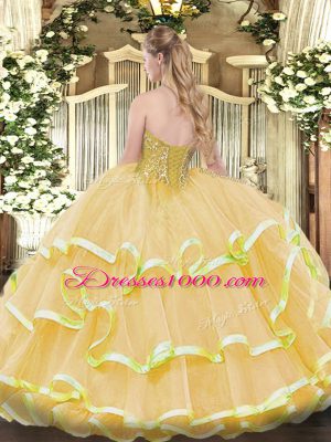 Deluxe Apple Green Sleeveless Organza Lace Up Vestidos de Quinceanera for Military Ball and Sweet 16 and Quinceanera