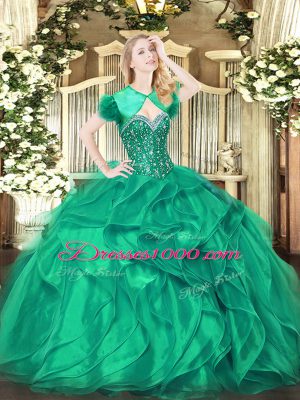 Floor Length Turquoise Quinceanera Gowns Sweetheart Sleeveless Lace Up