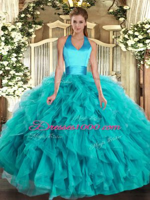 Artistic Sleeveless Ruffles Lace Up Vestidos de Quinceanera