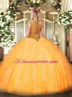 Sweet 16 Quinceanera Dress Sweet 16 and Quinceanera with Beading and Ruffles Scoop Sleeveless Zipper