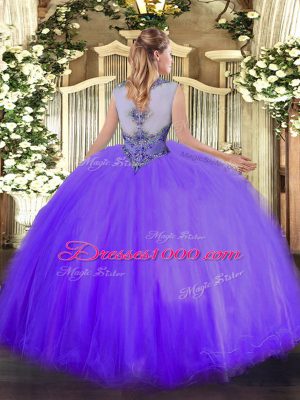 Superior Peach 15th Birthday Dress Sweet 16 and Quinceanera with Beading Scoop Sleeveless Lace Up