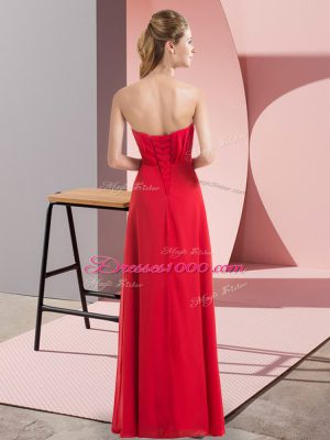 Top Selling Green Chiffon Lace Up Strapless Sleeveless Floor Length Prom Evening Gown Beading