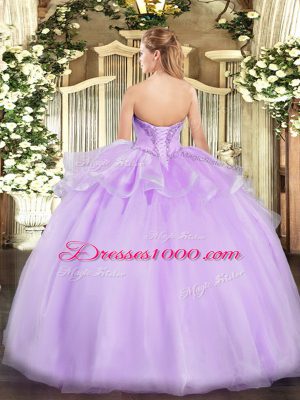 Custom Made Apple Green Ball Gowns V-neck Sleeveless Tulle Floor Length Lace Up Beading Vestidos de Quinceanera