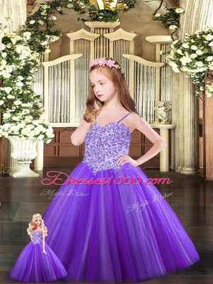 Exquisite Ball Gowns Ball Gown Prom Dress Purple Sweetheart Tulle Sleeveless Floor Length Lace Up