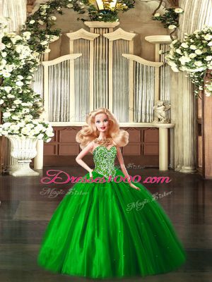 Sweetheart Sleeveless Tulle Sweet 16 Dresses Beading Lace Up